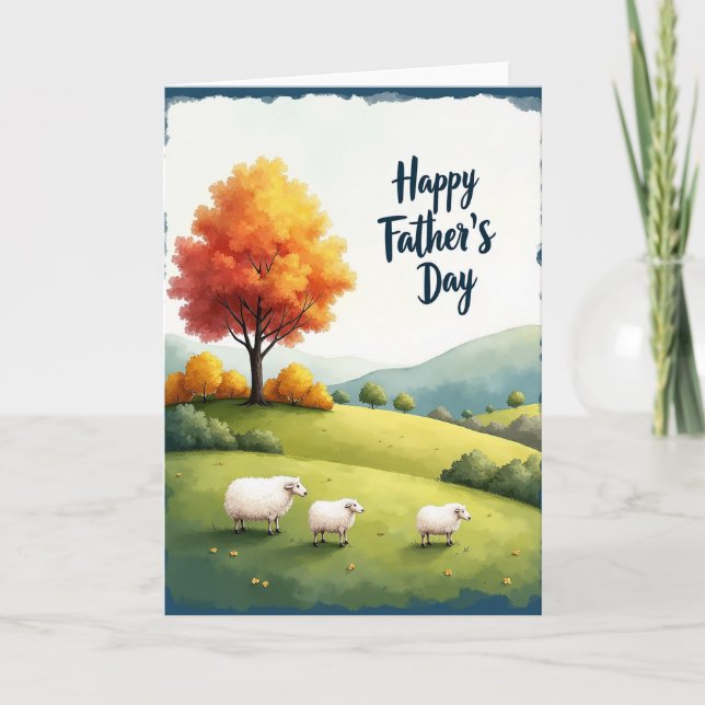 Indigo Border Fathers Day Card (Front)