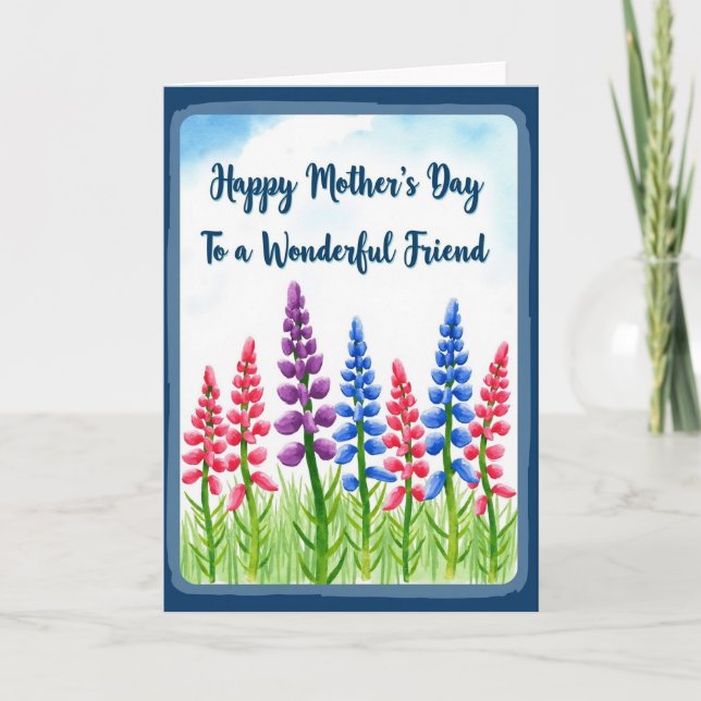Indigo Border Mothers Love Card (Front)