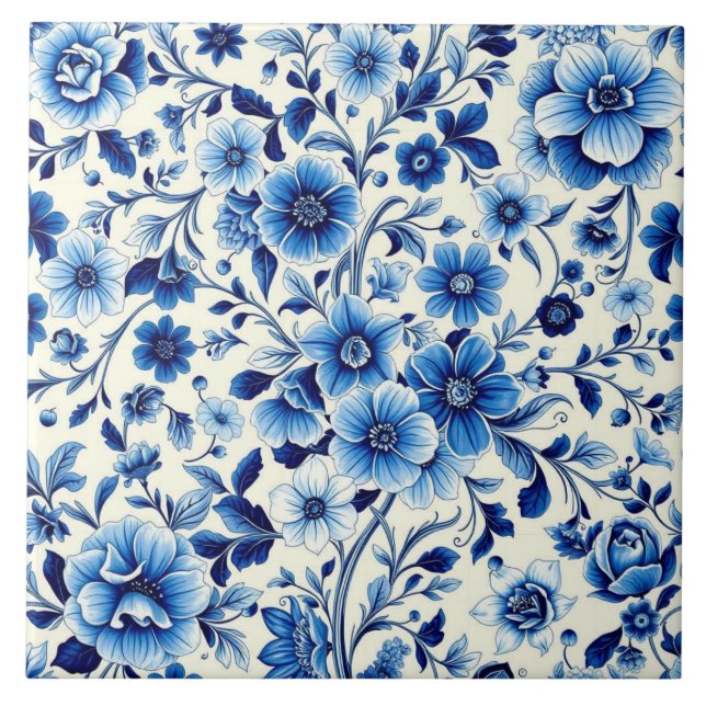indigo botanical garden tile (Front)