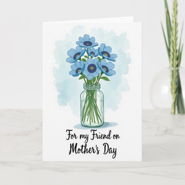 Indigo Bouquet Mothers Day Card (Front)