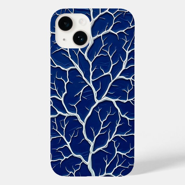 Indigo Branch Pattern iPhone Case Style (Back)