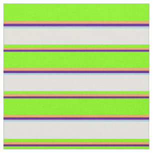 Indigo, Brown, Chartreuse, Light Cyan & Light Blue Fabric