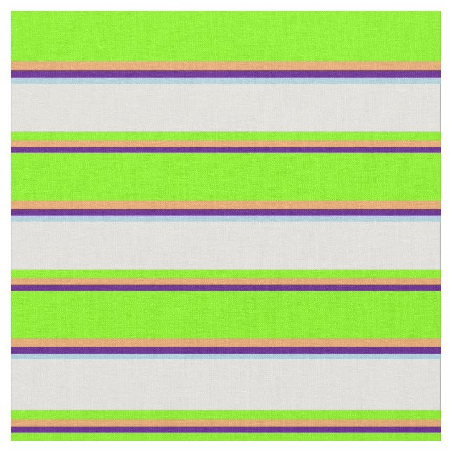 Indigo, Brown, Chartreuse, Light Cyan & Light Blue Fabric (Close Up)