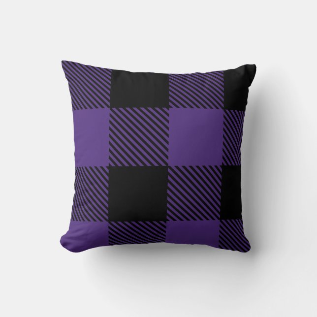 indigo buffalo  throw pillow (Front)