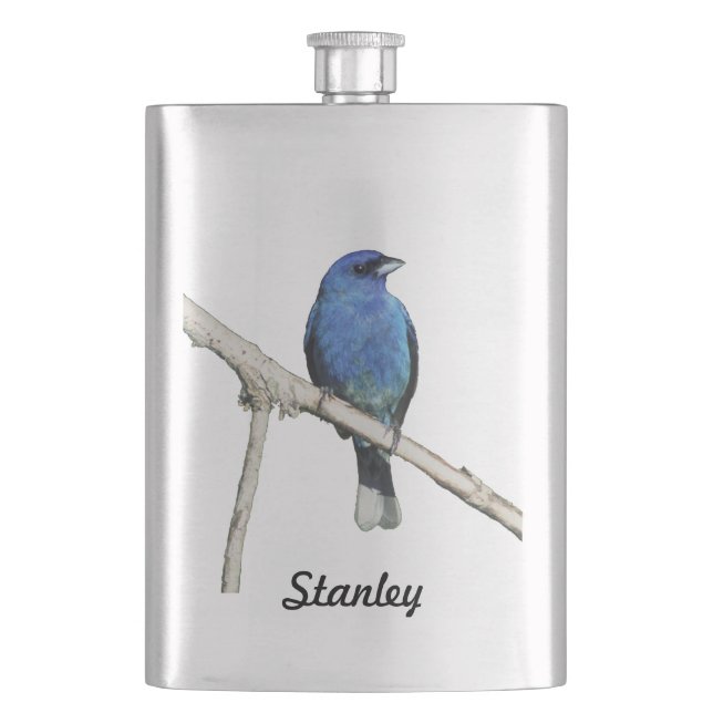 Indigo Bunting Flask (Front)
