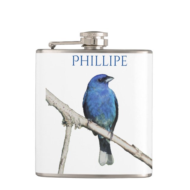Indigo Bunting Flask (Front)