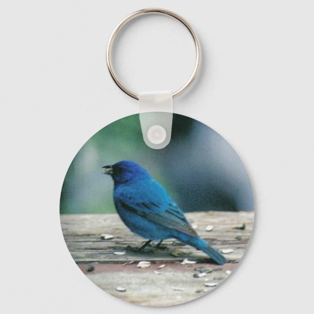 Indigo Bunting Keychain (Front)