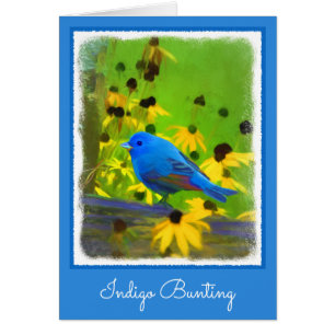 Indigo Bunting Painting - Original Bird Art Cards