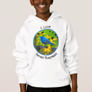 Indigo Bunting Painting - Original Bird Art Hoodie