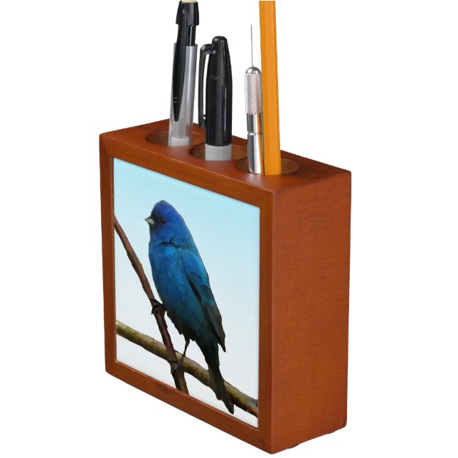 Indigo Bunting Pencil Holder (In Situ)