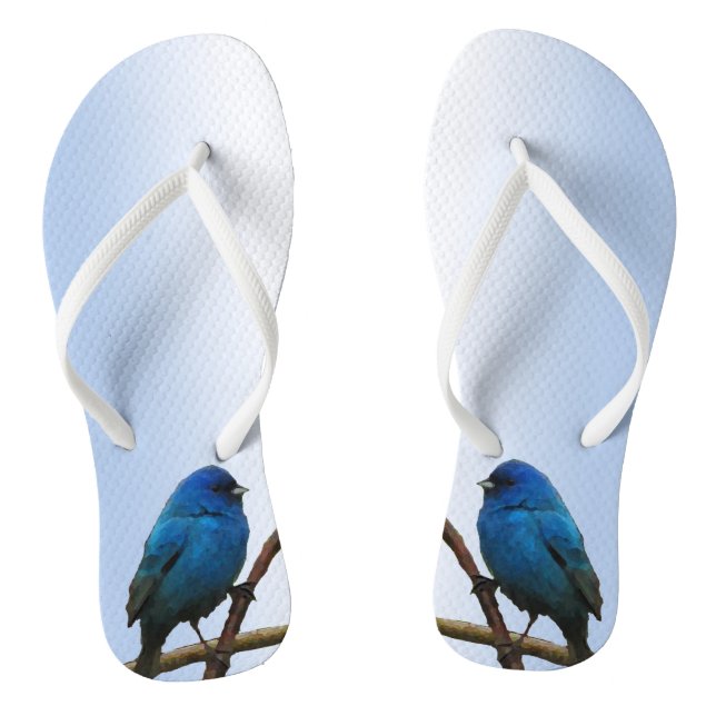Indigo Buntings Flip Flops (Footbed)
