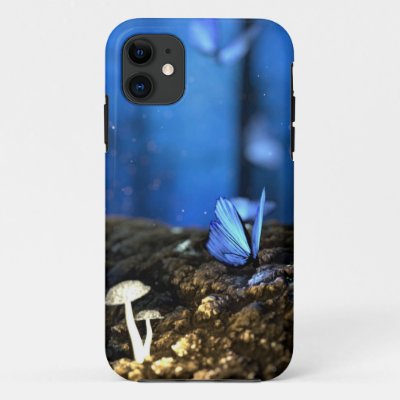 Indigo Butterfly and Mushroom Forest Case-Mate iPhone Case