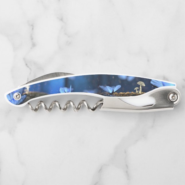 Indigo Butterfly and Mushroom Forest Waiter's Corkscrew (Back)