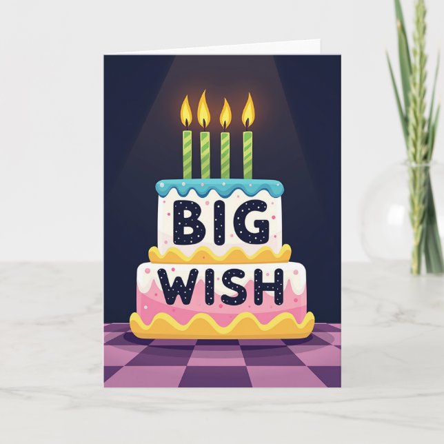 Indigo Cake Birthday Card (Front)