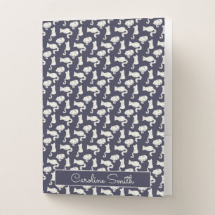 Indigo Cat Attack Pocket Folder