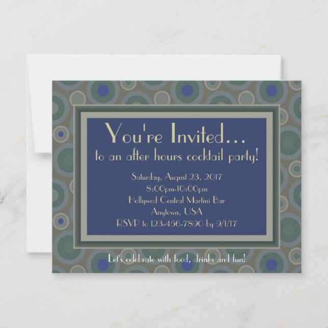 Indigo Circles Invitation (Front)