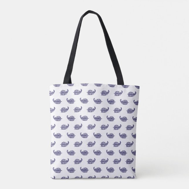 Indigo Coastal Leaf Tote Bag Gift (Back)