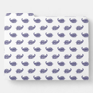 Indigo Coastal Leaf Tote Bag Gift File Folder