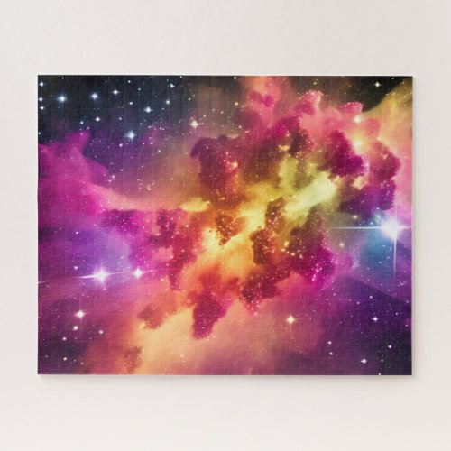 Indigo Color Cosmic Nebula Space Event in Universe Jigsaw Puzzle