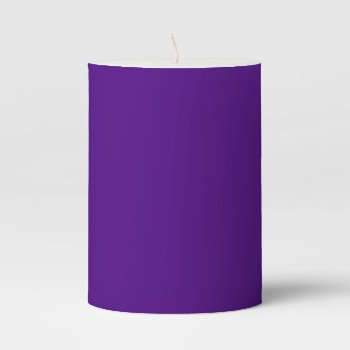 Indigo Color Simple Monochrome Plain Indigo Pillar Candle by Kullaz at Zazzle