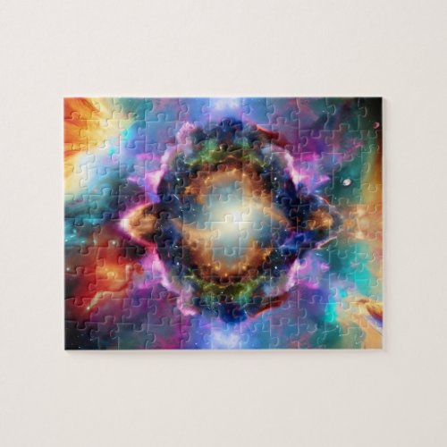 Indigo cosmic clouds opens celestial space journey jigsaw puzzle