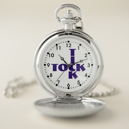 Indigo Crossword Tick Tock Text Pocket Watch