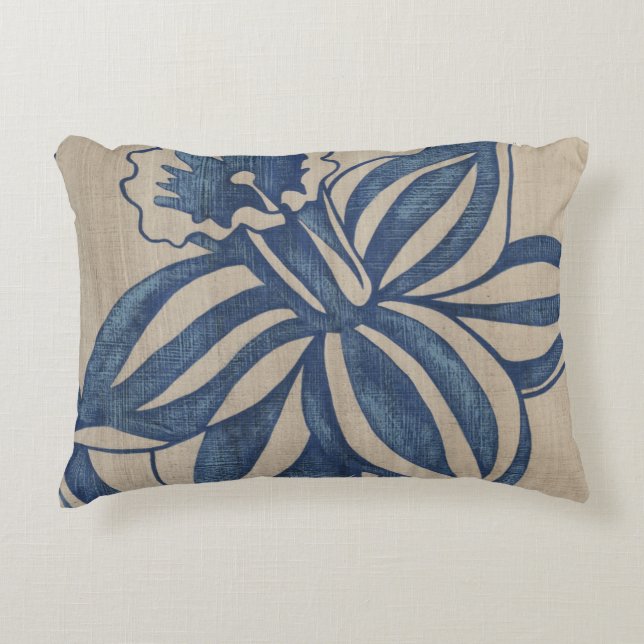 Indigo Daffodil Decorative Pillow (Front)