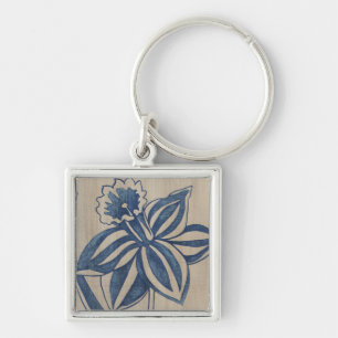 Indigo Daffodil Keychain