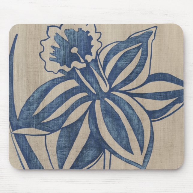 Indigo Daffodil Mouse Pad (Front)