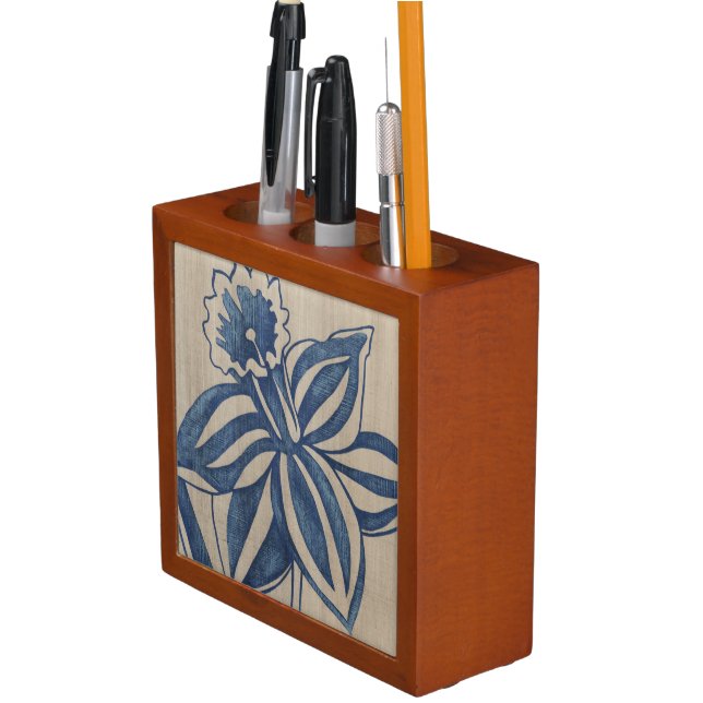 Indigo Daffodil Pencil/Pen Holder (In Situ)