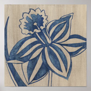 Indigo Daffodil Poster
