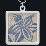 Indigo Daffodil Silver Plated Necklace<br><div class="desc">Floral</div>