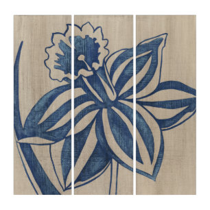 Indigo Daffodil Triptych