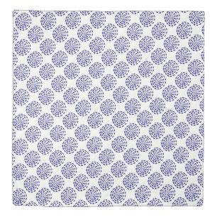 Indigo dark blue circle pattern double sided duvet cover