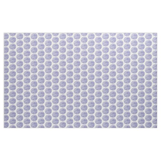Indigo dark blue striped circle pattern on white fabric