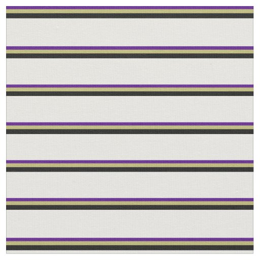 Indigo, Dark Khaki, Black & Mint Cream Stripes Fabric