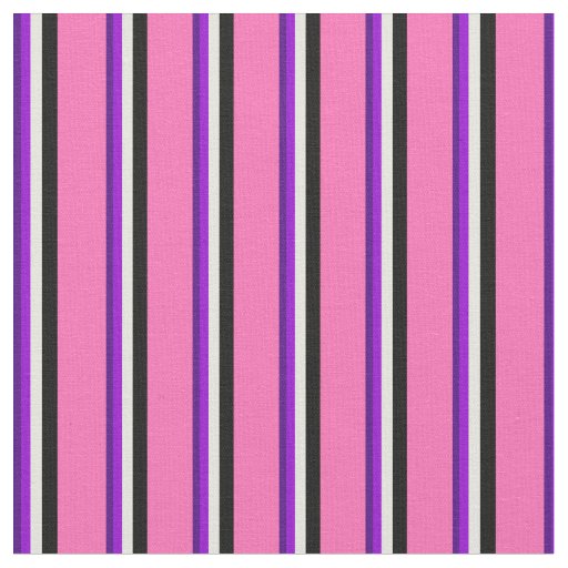 Indigo, Dark Violet, Beige, Black, and Hot Pink Fabric