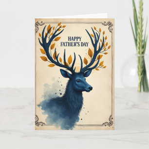 Indigo Deer Fathers Day Art Card
