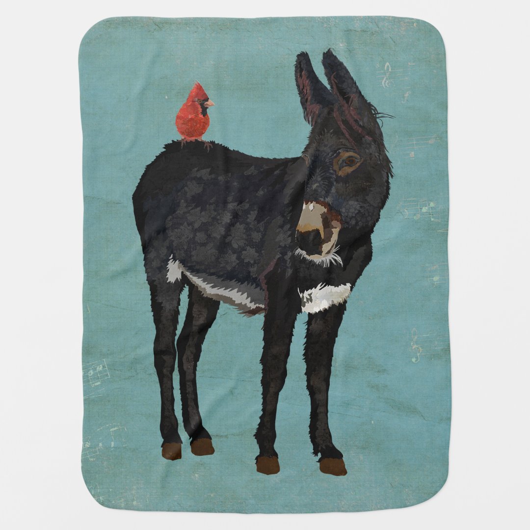 INDIGO DONKEY & CARDINAL Baby Blanket Zazzle