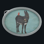 INDIGO DONKEY & CARDINAL Retro Belt Buckle<br><div class="desc">Design by Nicole King ©2015 Custom Designs Available</div>