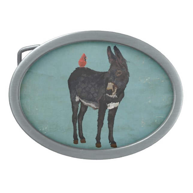 INDIGO DONKEY & CARDINAL Retro Belt Buckle (Front)