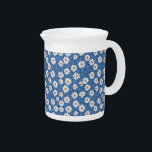 Indigo Dream Daisies Beverage Pitcher<br><div class="desc">Pristine white daisies emerge softly from a deep,  mesmerizing backdrop of rich indigo. This striking contrast creates a sense of serene mystery,  where the purity of the flowers seems to glow against the profound depth of the night-like hue.</div>