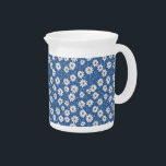 Indigo Dream Daisies Beverage Pitcher<br><div class="desc">Pristine white daisies emerge softly from a deep,  mesmerizing backdrop of rich indigo. This striking contrast creates a sense of serene mystery,  where the purity of the flowers seems to glow against the profound depth of the night-like hue.</div>