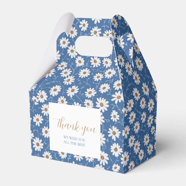 Indigo Dream Daisies Favor Boxes (Front Side)