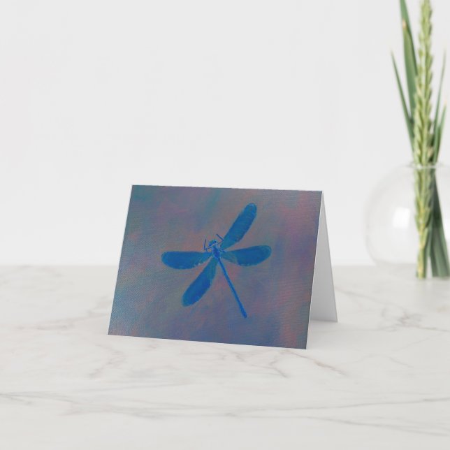Indigo Dream Dragonfly Holiday Card (Front)