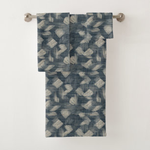 Indigo Dreams Unleashed Shibori Japanese Bath Towel Set