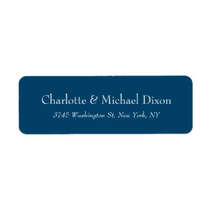 Indigo Dye Blue Stylish Elegant Family Name Label