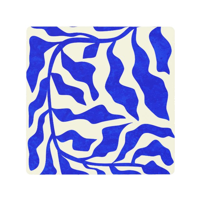 Indigo Elegance Metal Print (Front)