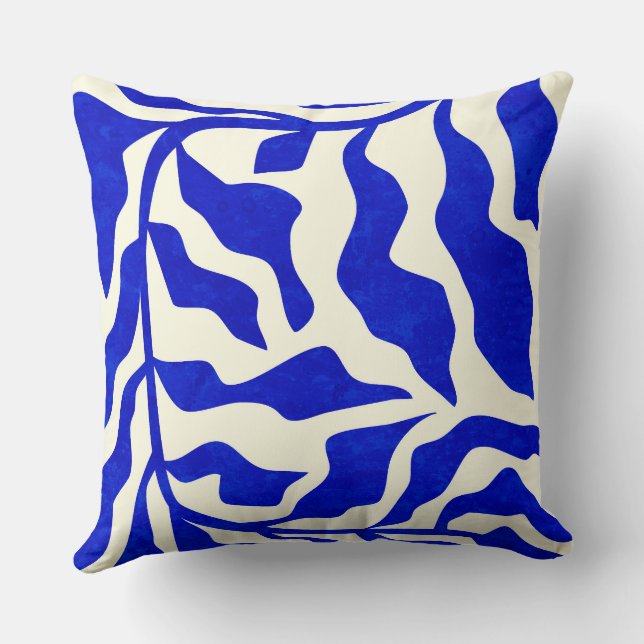 Indigo Elegance Throw Pillow (Back)