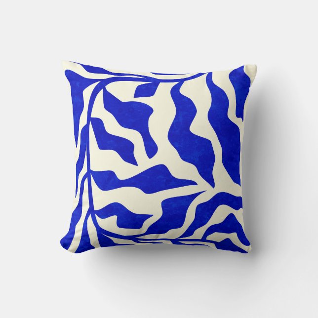 Indigo Elegance Throw Pillow (Front)